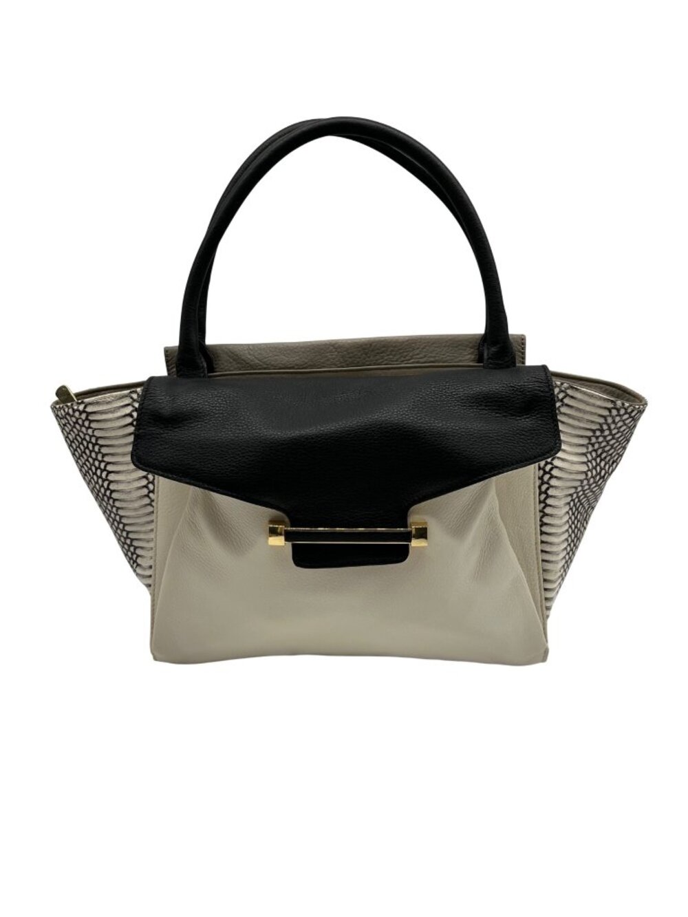 Vince Camuto Julia Cream & Grey Satchel Bag